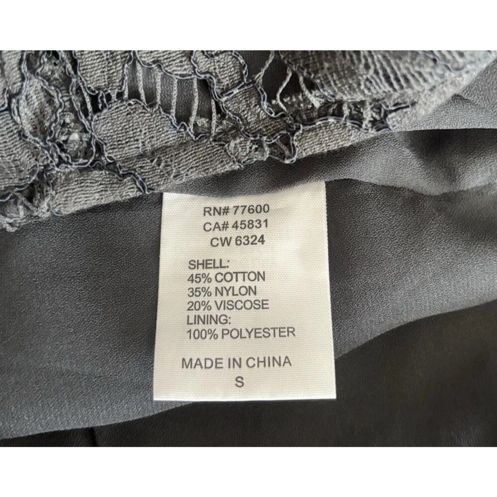 CHASER NWT Gray High Waist Lace Exposed Zipper Lined Mini Pencil Skirt Small - Picture 14 of 16
